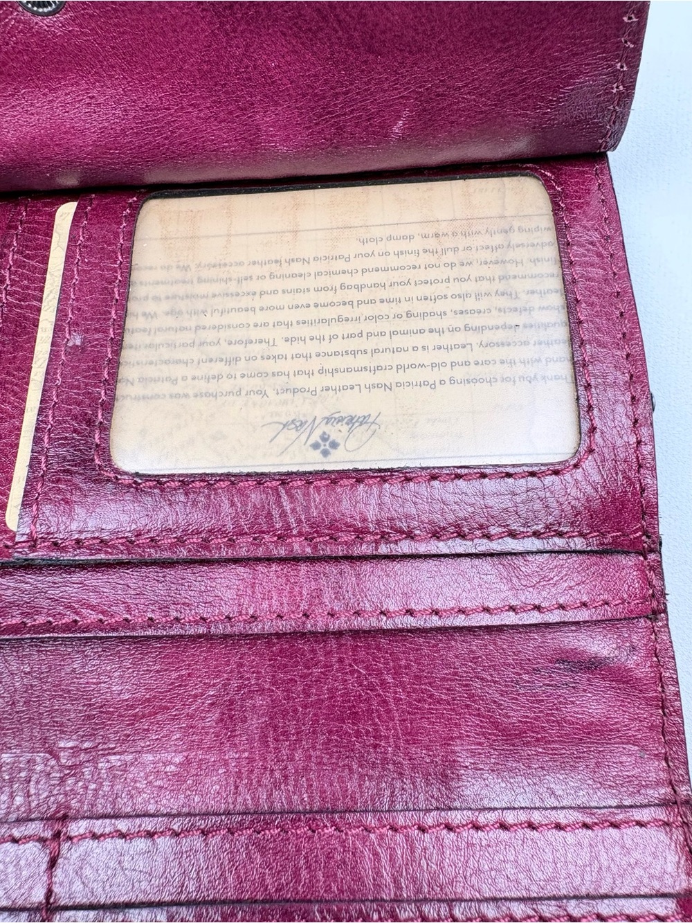 Patricia Nash Paola Leather Frame Wallet with RFID Protection Red - Picture 6 of 11